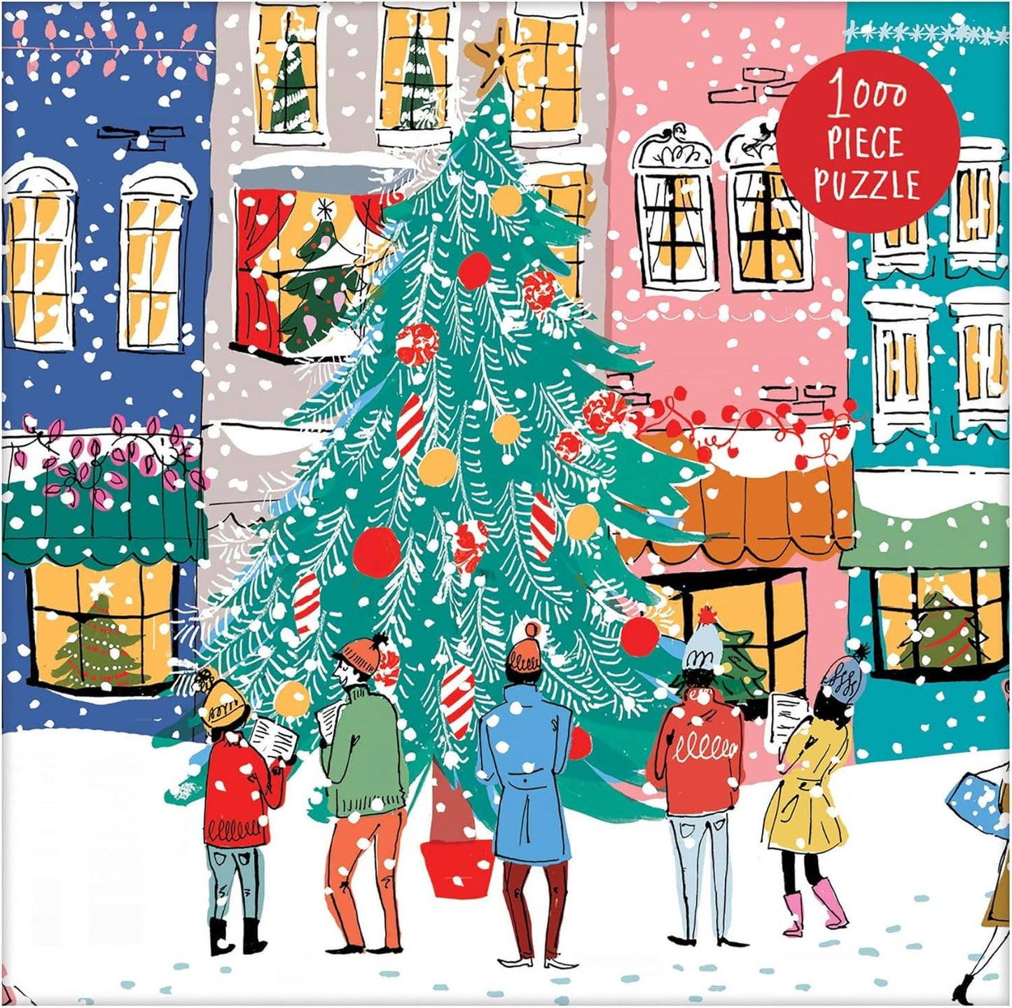 Christmas Carolers Square Boxed 1000 Piece Puzzle