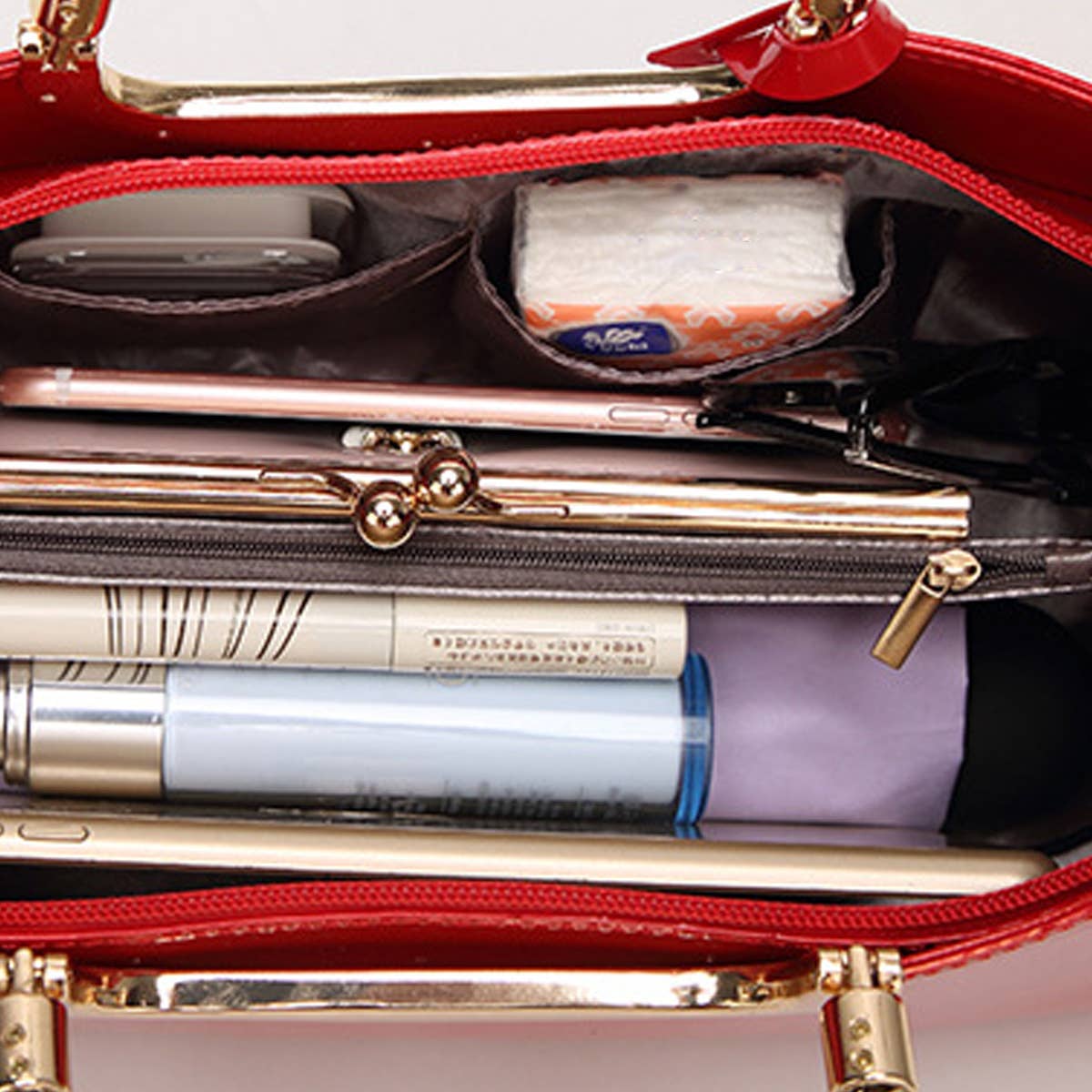 Patent Leather Tote Wine