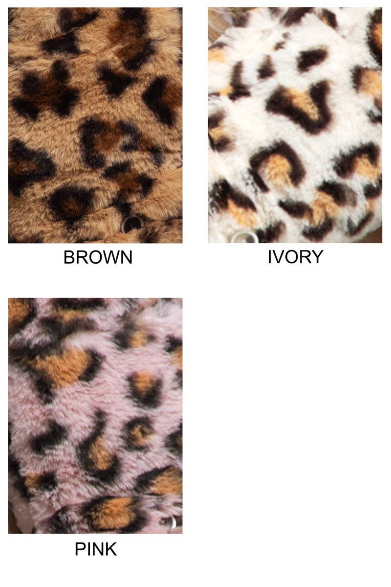 Animal Print Faux Fur Mitten