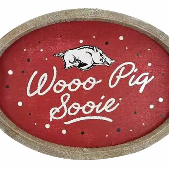 Arkansas Spirit Wood Oval Tray