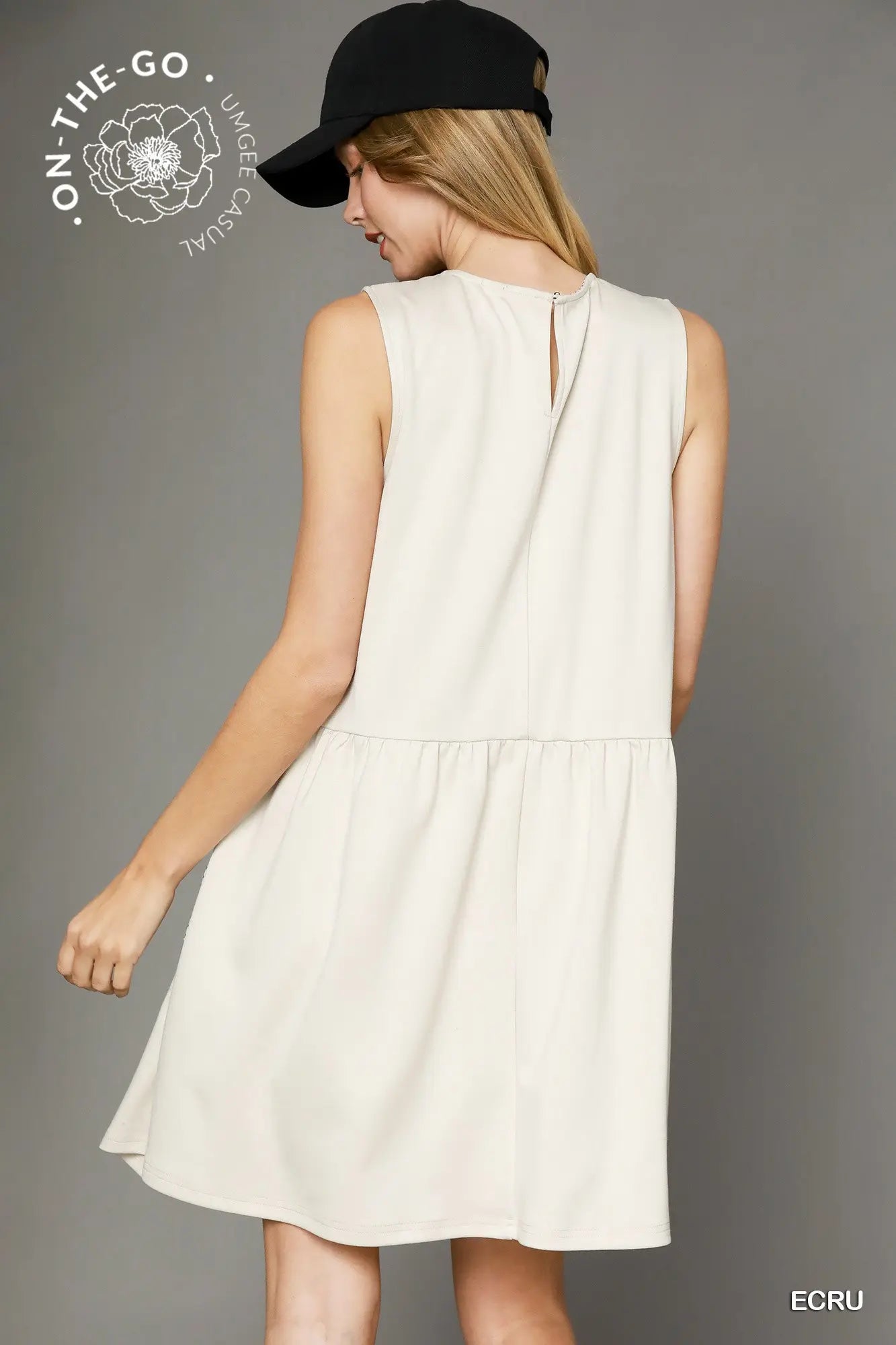 Luxeknit Casual Sleeveless Dress ECRU