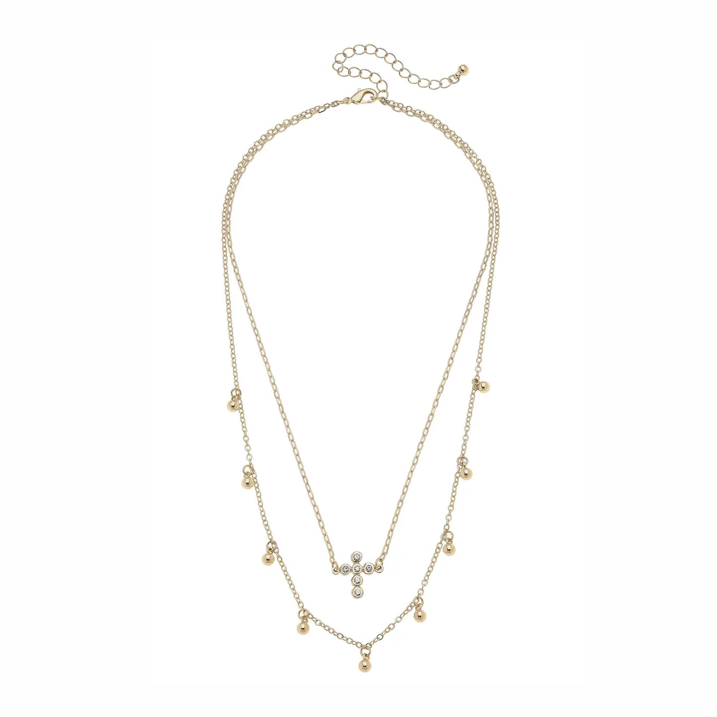Elizabeth Pave Cross Layered Necklace