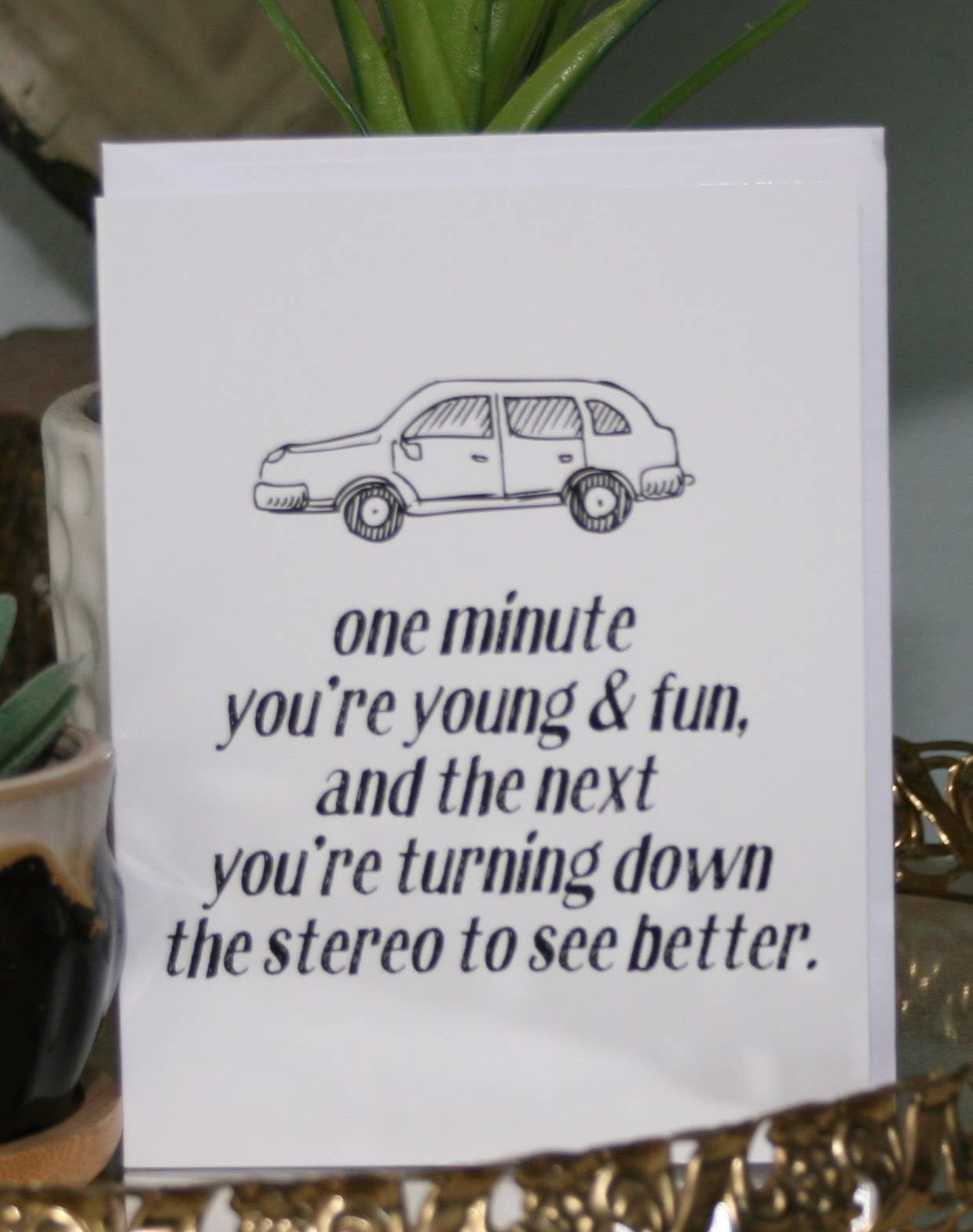 Stereo Down Greeting Card