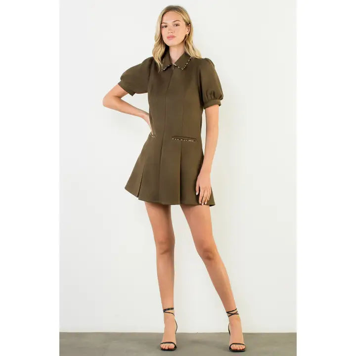 Suede Short Sleeeve Dress