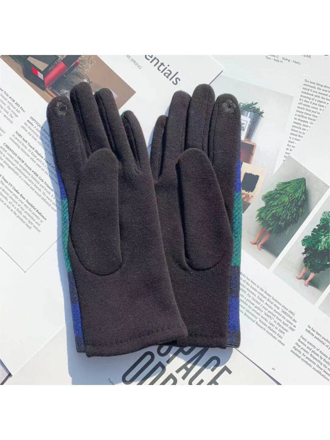 Plaid Touchscreen Gloves