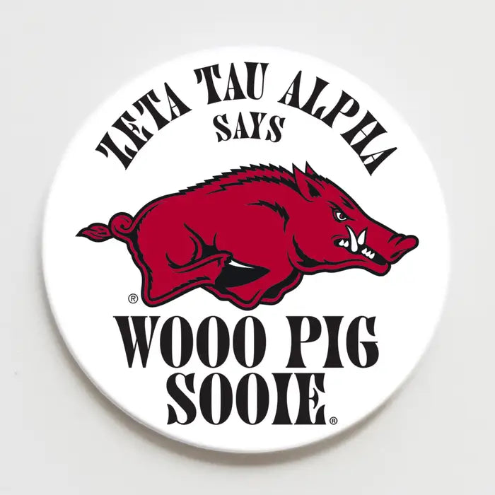 University of Arkansas Sorority Wooo Pig Button