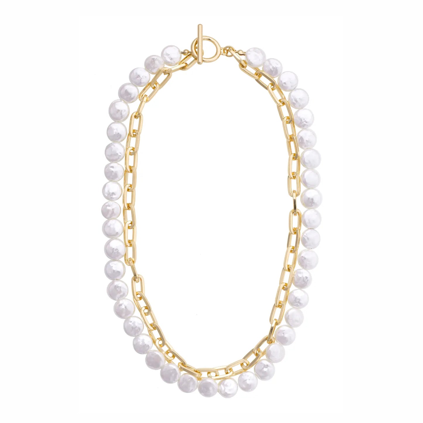 Coco Layered Pearl Linked Necklace