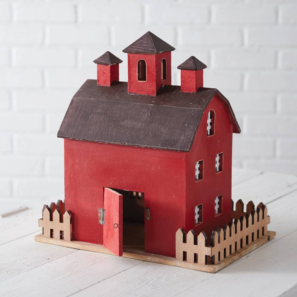 Red Holiday Barn Lantern