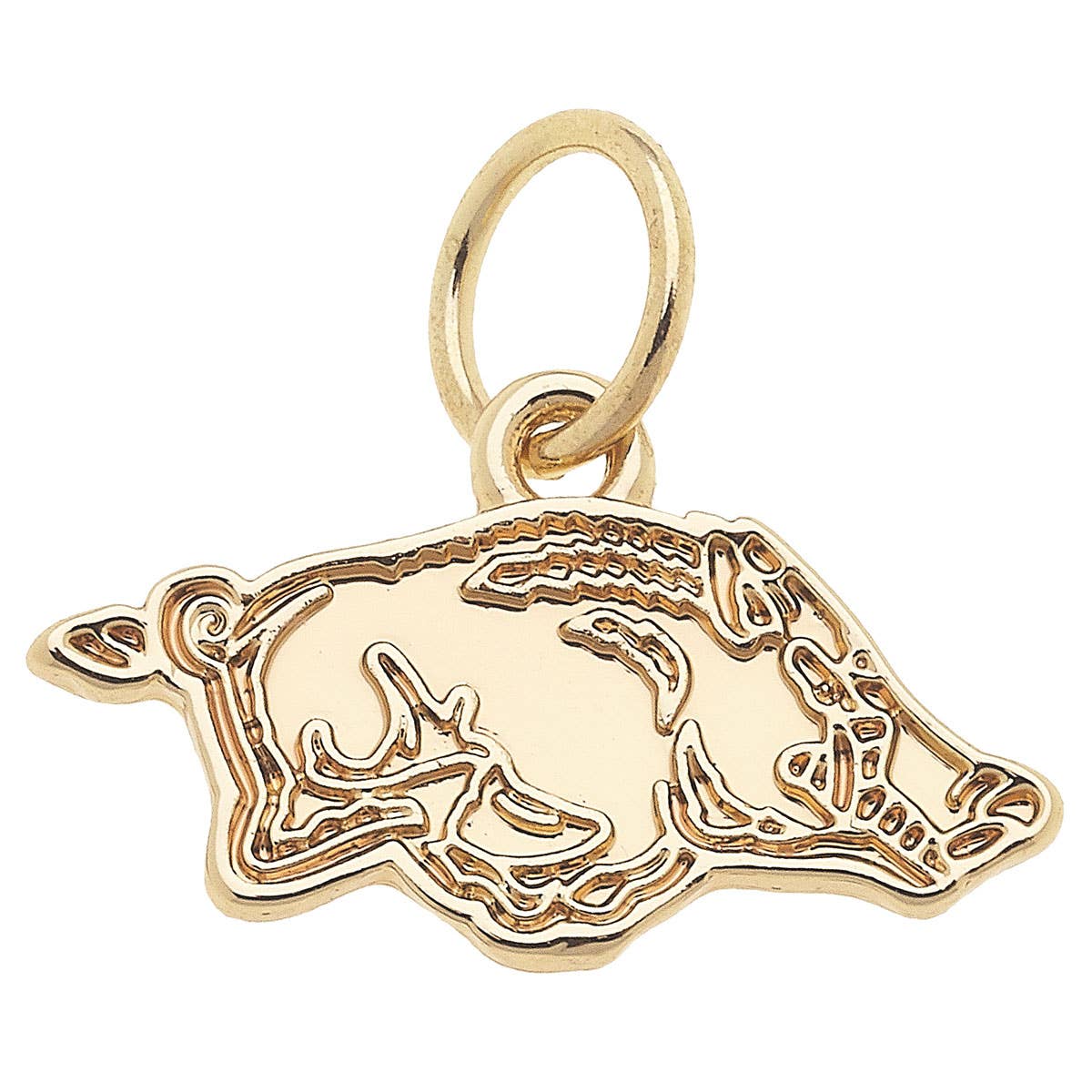 Arkansas Razorbacks Shiny Gold Logo Charm
