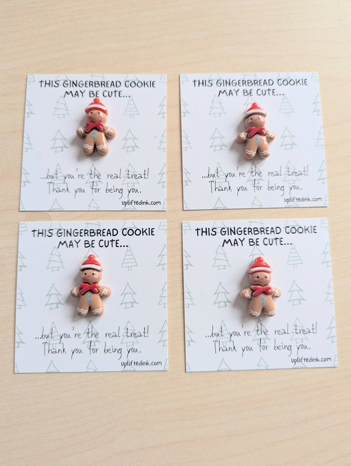 Cute Gingerbread Christmas Card with mini figurine