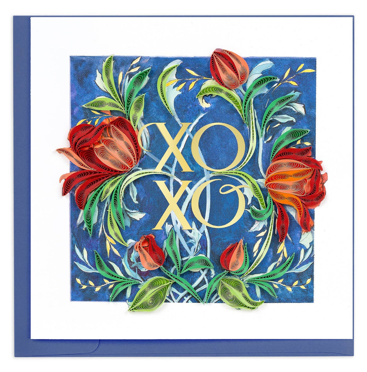 Quilled XOXO Roses Greeting Card