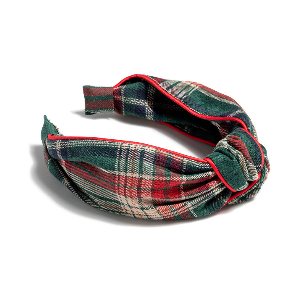 KNOTTED PLAID HEADBAND