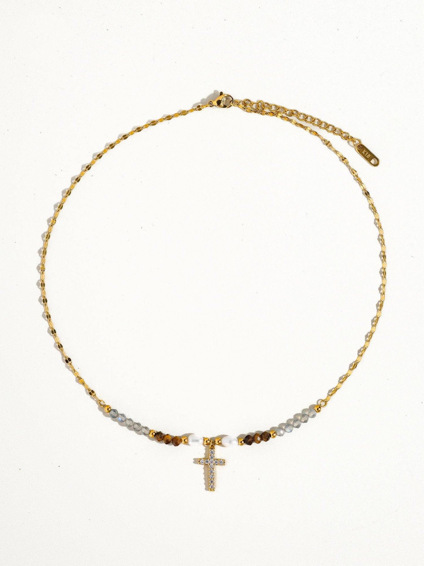 Lumiere Beaded Cross Necklace