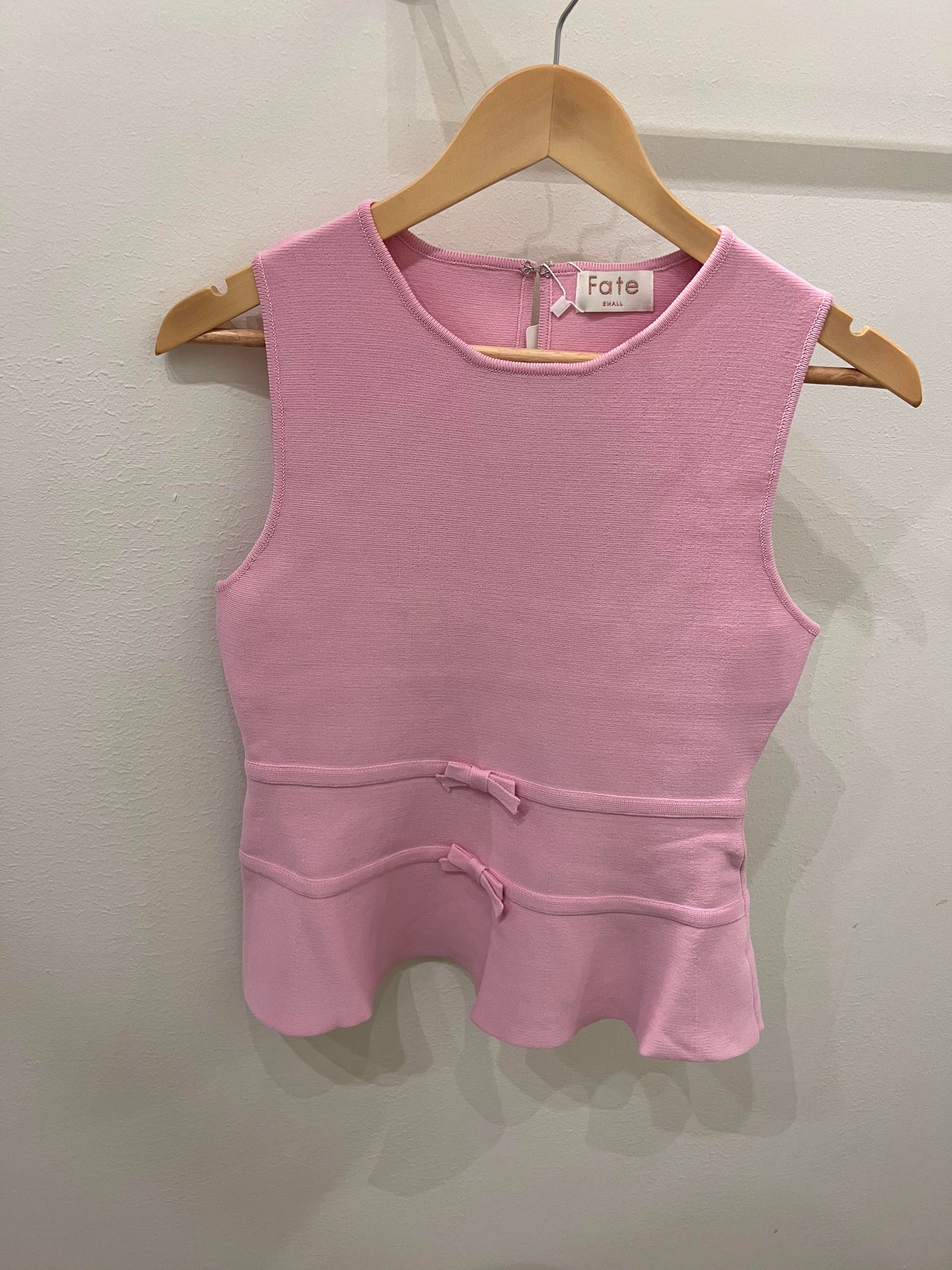 Pink Peplum Bow