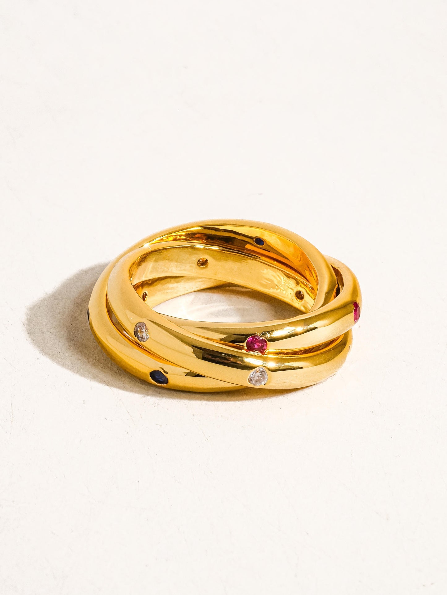 18k Gold Multi Stone Wrap Ring