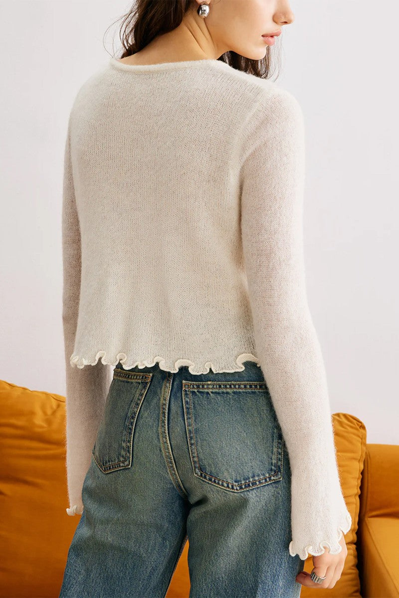 Rosette & Ruffle Detail Cardigan