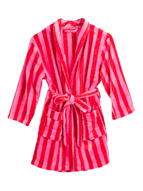 Felicity Stripe Robe, Red