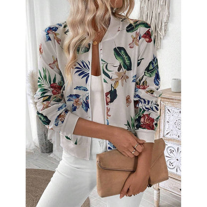 Fall Floral Print Jacket