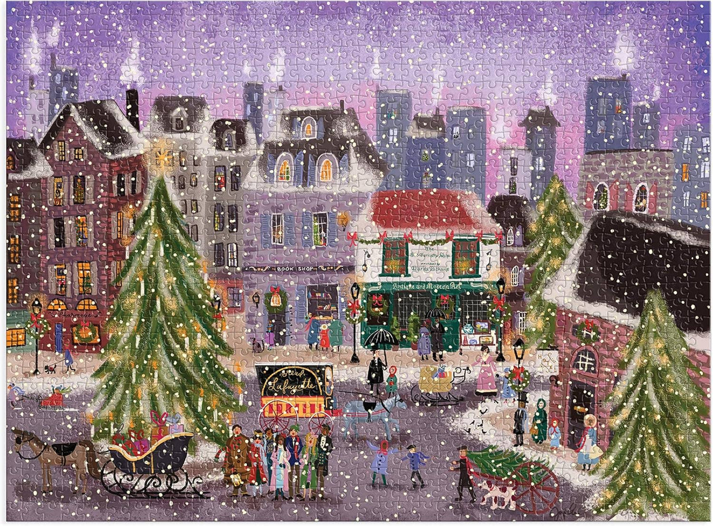 Joy Laforme Christmas Square 1000 Piece Puzzle in Square Box