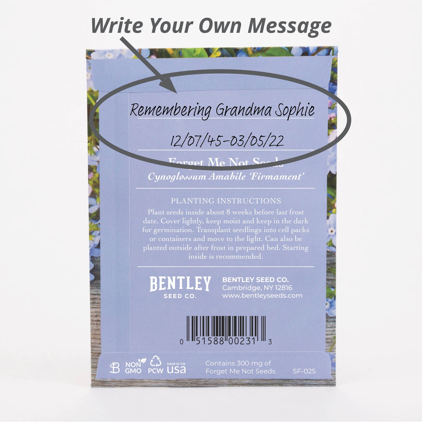 Seeds of Remembrance Memorial - Forget Me Not Seed Packets