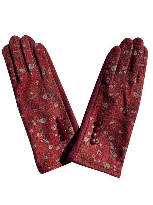 Floral Touchscreen Gloves