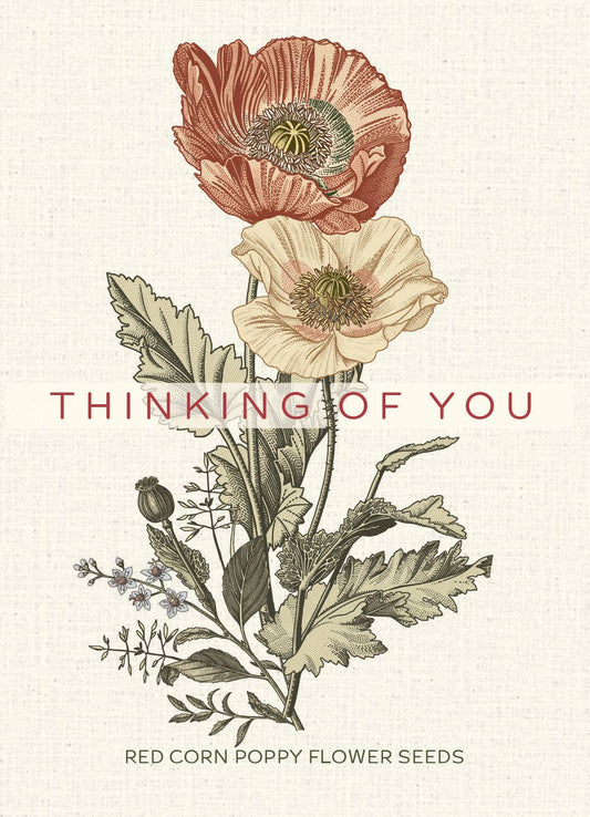Thinking of You Classic Vintage Art - Corn Poppy Seed Packets