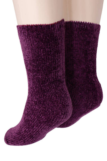 Velvety Chenille Knitted Quarter Socks