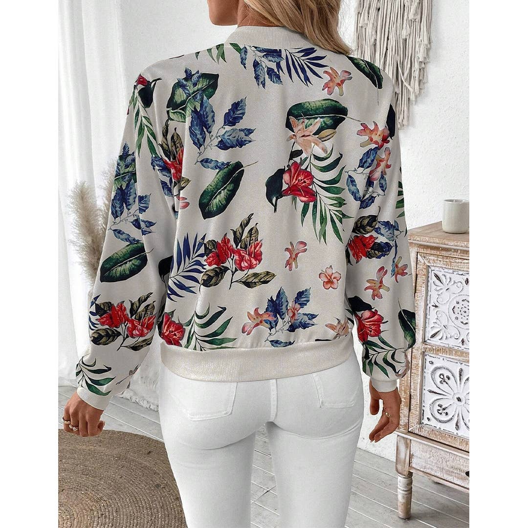 Fall Floral Print Jacket