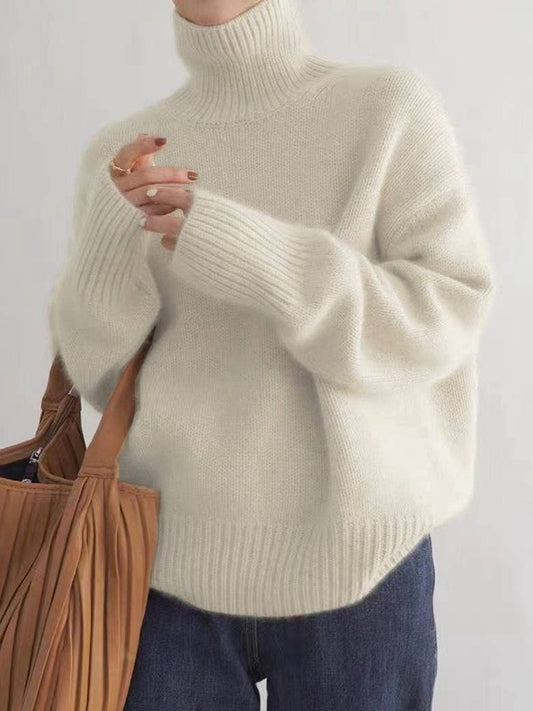 Soft Slouchy Turtleneck Knitted Sweater