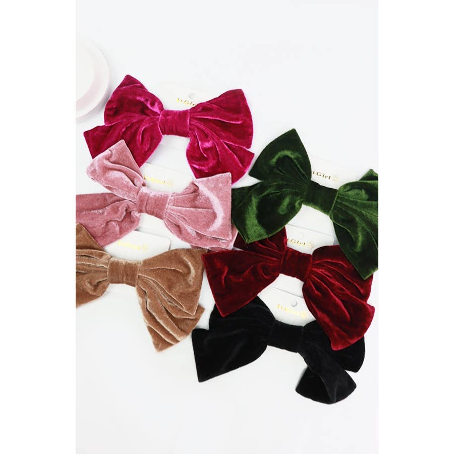 Large Velvet Bow Clip