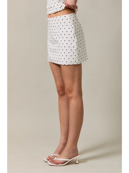 Mid Waisted Polka Dot Mini Skirt