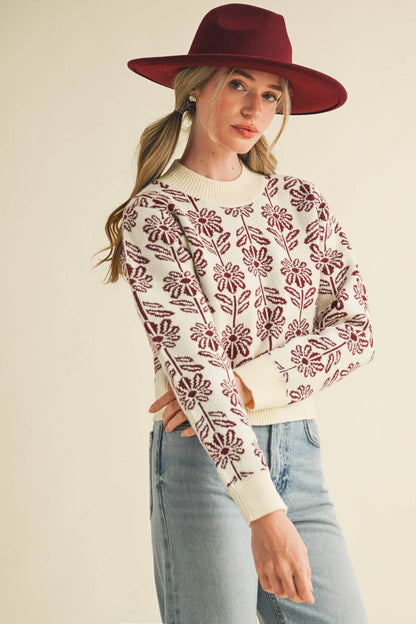 Floral Pattern Sweater