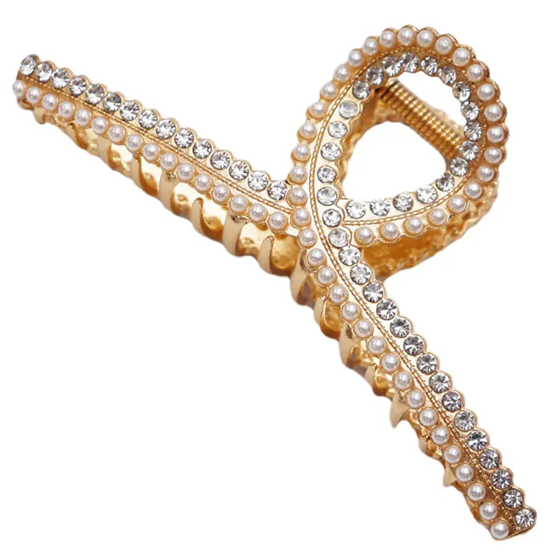 Pearl Gold Loop Claw Clip