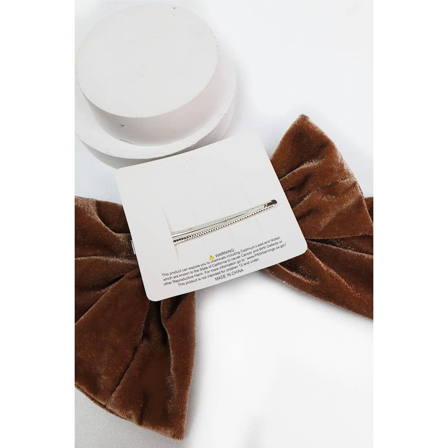 Large Velvet Bow Clip
