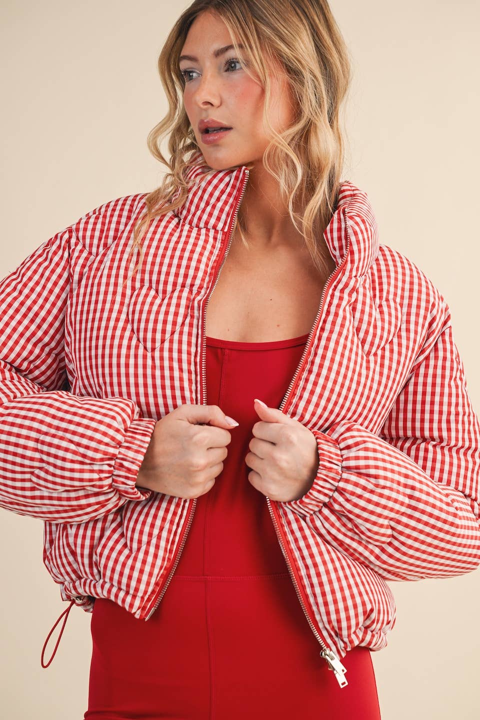 Gingham Heart Puffer