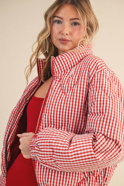 Gingham Heart Puffer