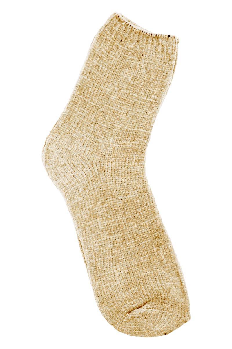 Velvety Chenille Knitted Quarter Socks