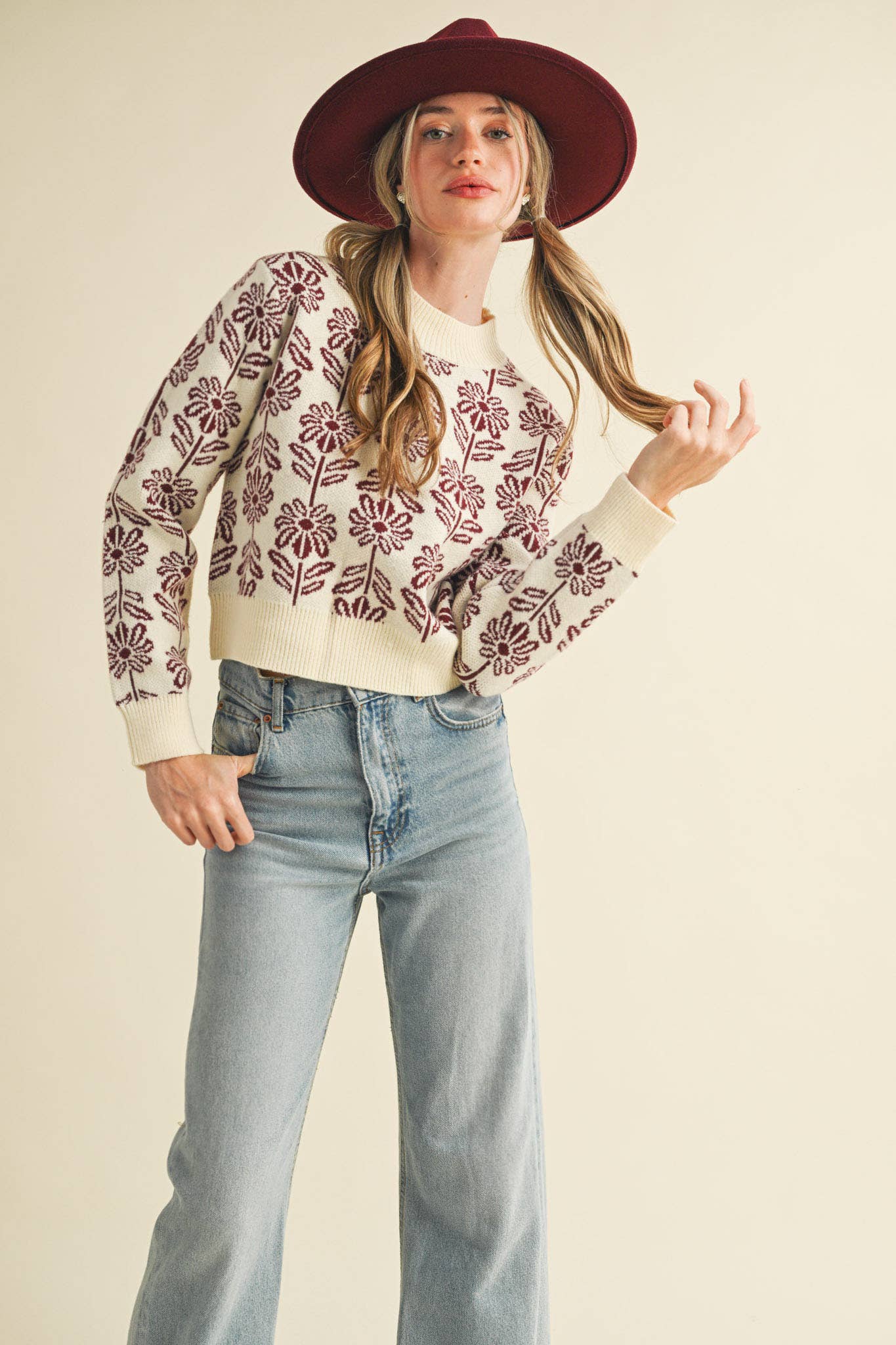 Floral Pattern Sweater