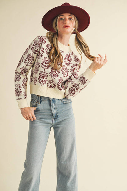Floral Pattern Sweater