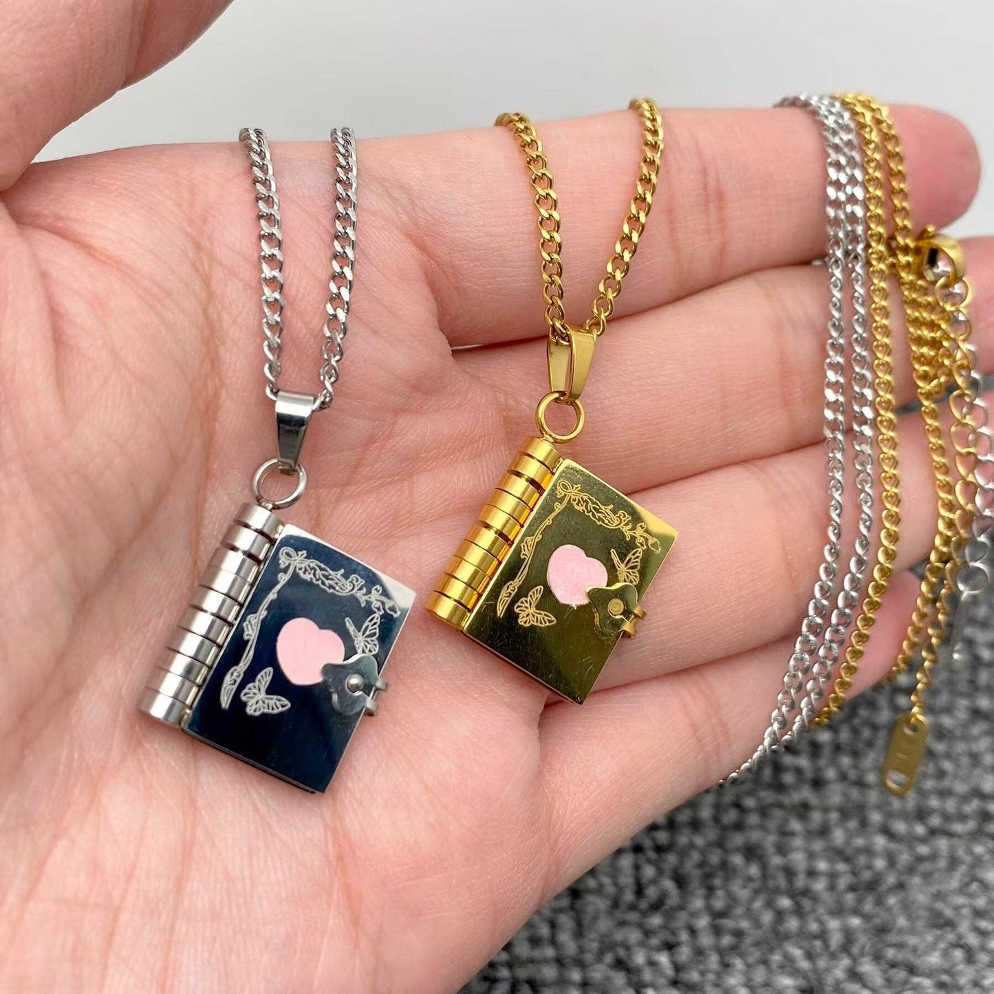 Openable Book Charm Necklace