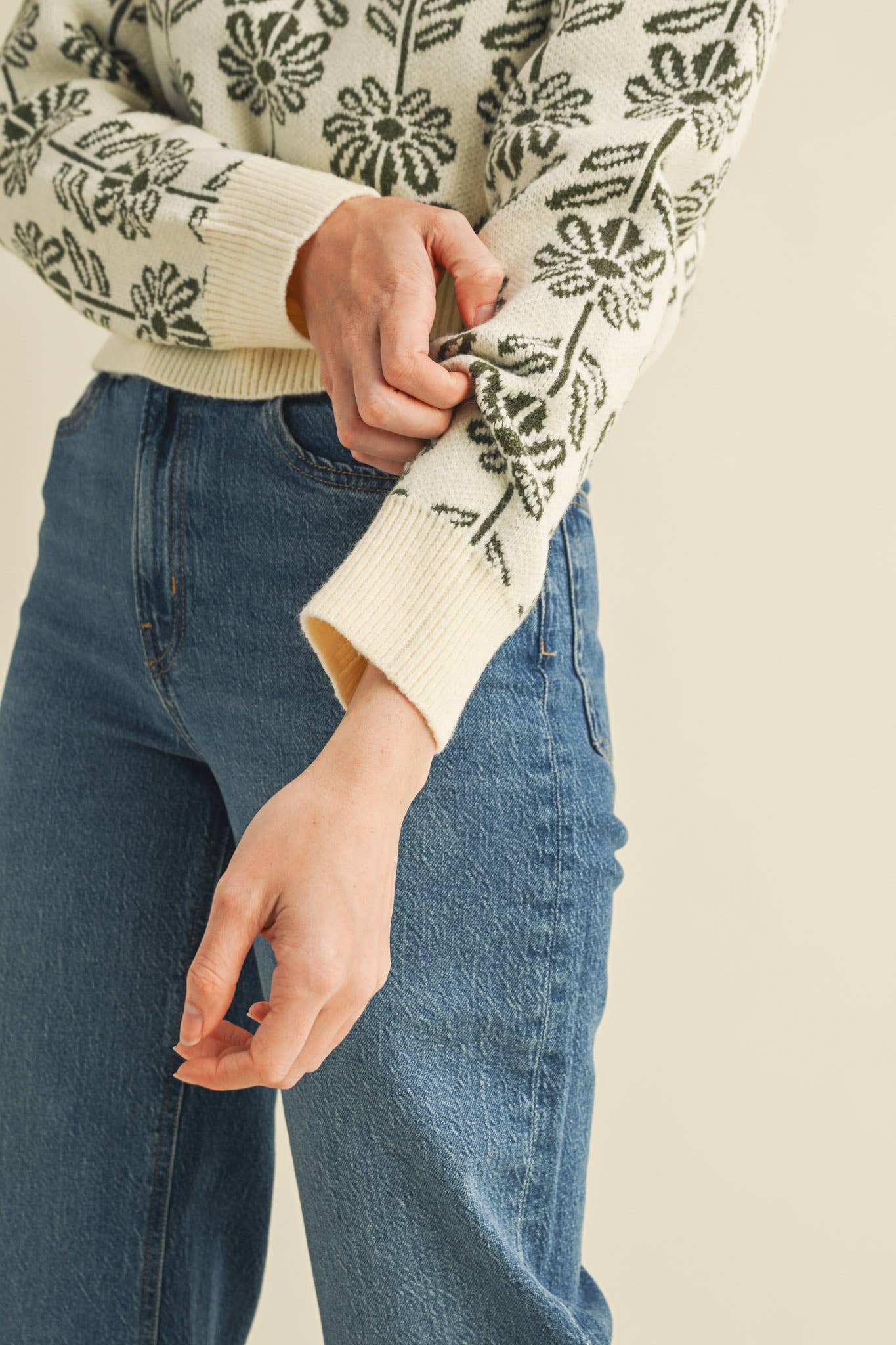 Floral Pattern Sweater