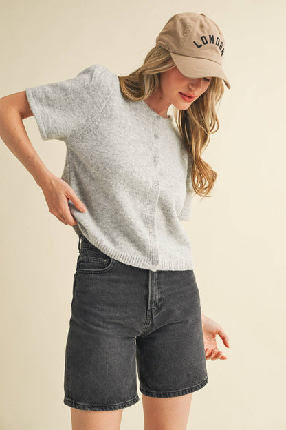 PUFF SLEEVE CARDIGAN