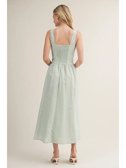 Corset Drop Waist Stripe Dress