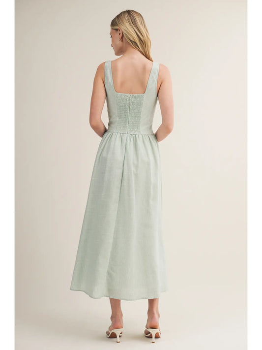 Corset Drop Waist Stripe Dress