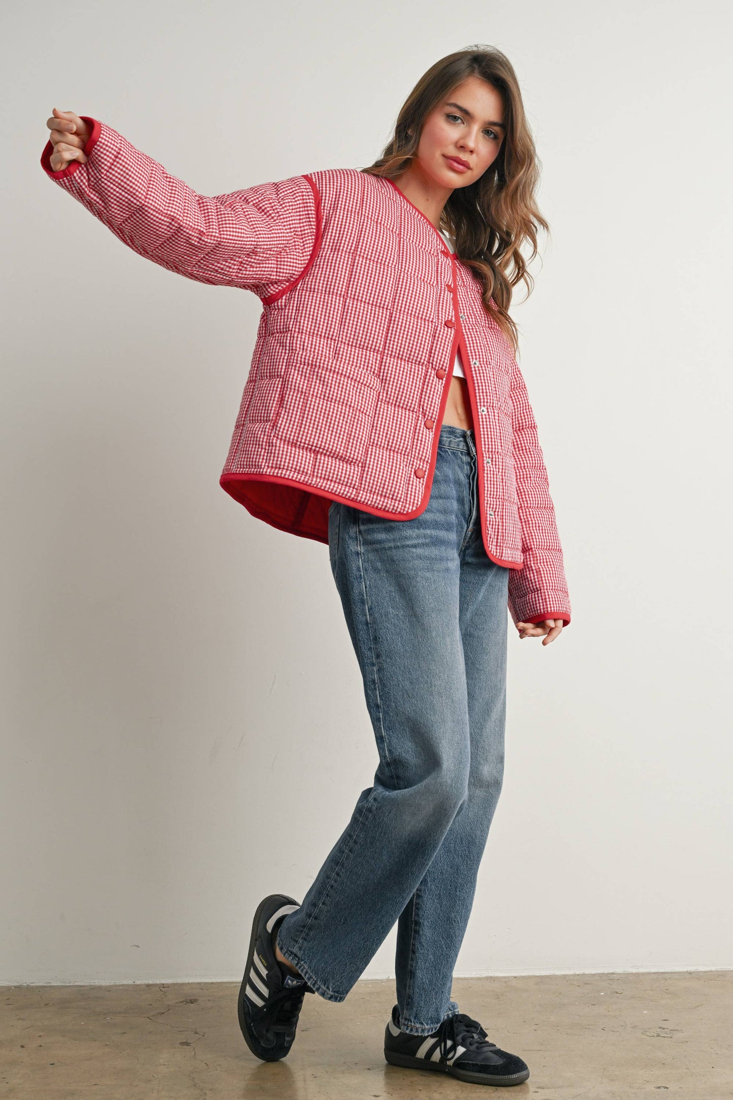 Buttoned Quilted Puffer Jacket