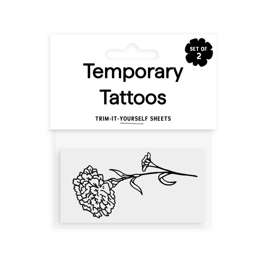 October Birth Flower - Marigold Temporary Tattoos