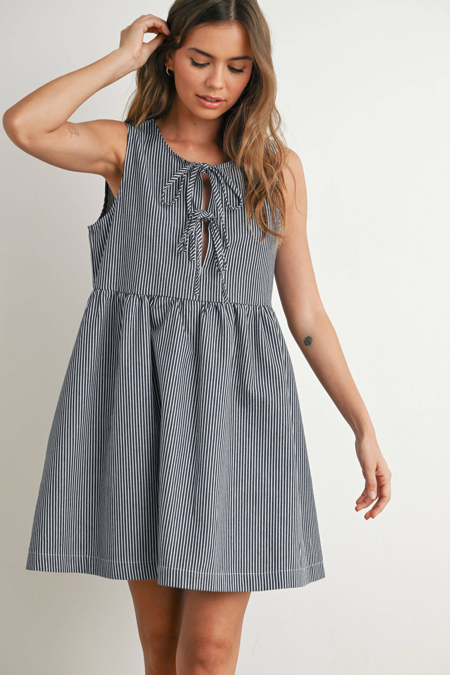 Mini Red Stripe Bowknot Dress