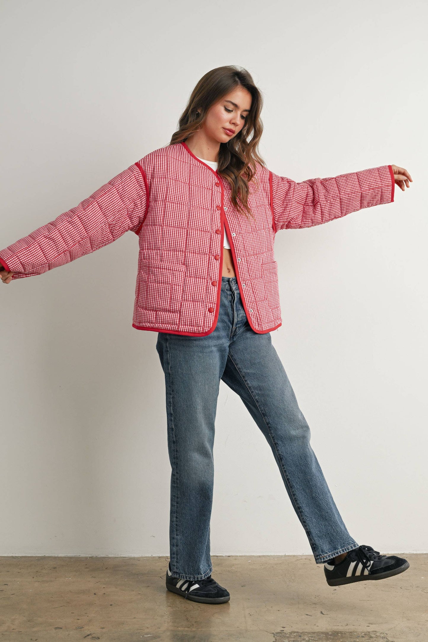 Buttoned Quilted Puffer Jacket