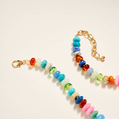 17 Inch Mixed Shaped Colored Resin Bead Necklace
