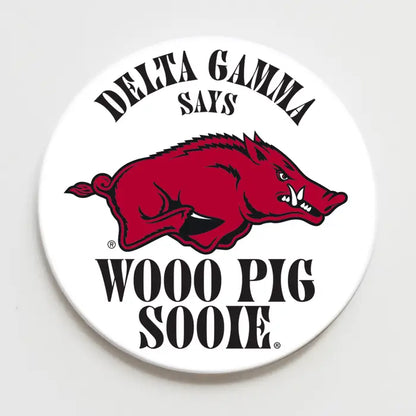 University of Arkansas Sorority Wooo Pig Button